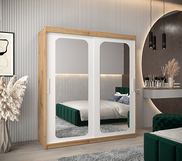 Armoire Promo T3 a portes coulissantes H. 200 x L. 180 x P. 62 2 portes