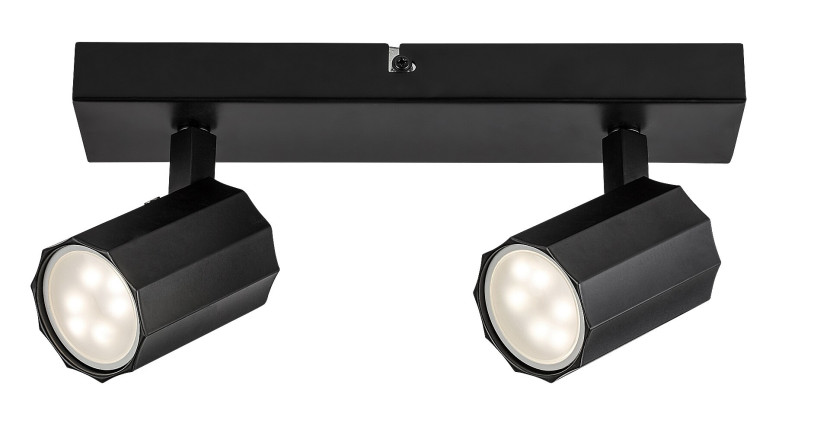 Spot listwa czarny matowy ROGELIO 2xGU10x5W wym:12,5x26x5cm IP20 Rabalux