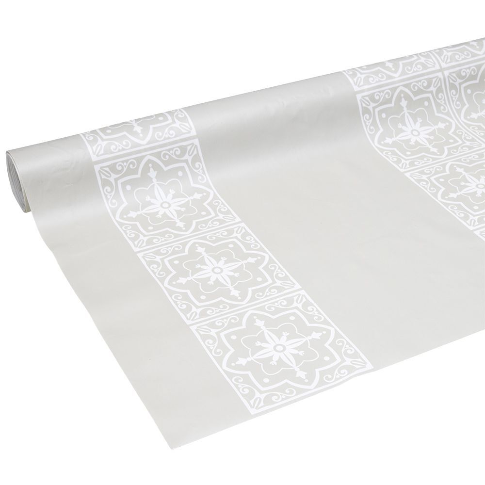 Toile cirée au mètre pvc imprimé taupe et beige
