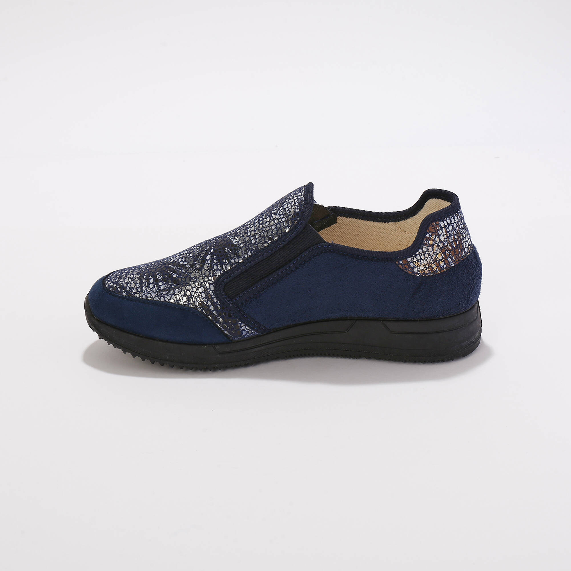 Baskets zippées spécial pieds sensibles en tissu extensible