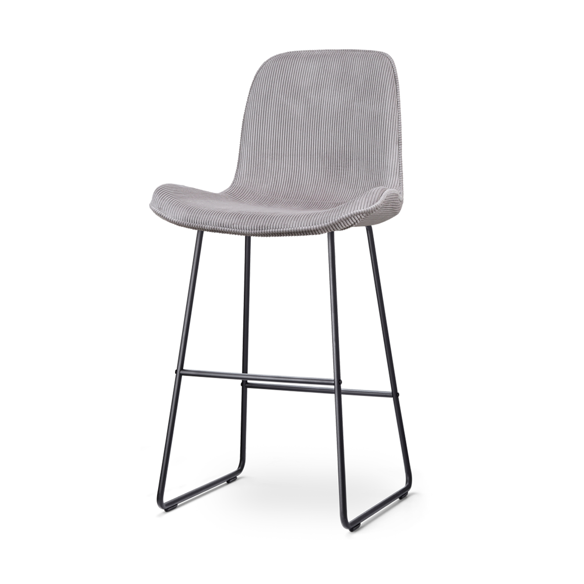 Nolon Nino-Fé Barkruk Ribstof Warm Grijs - Zwart Onderstel - 75 cm