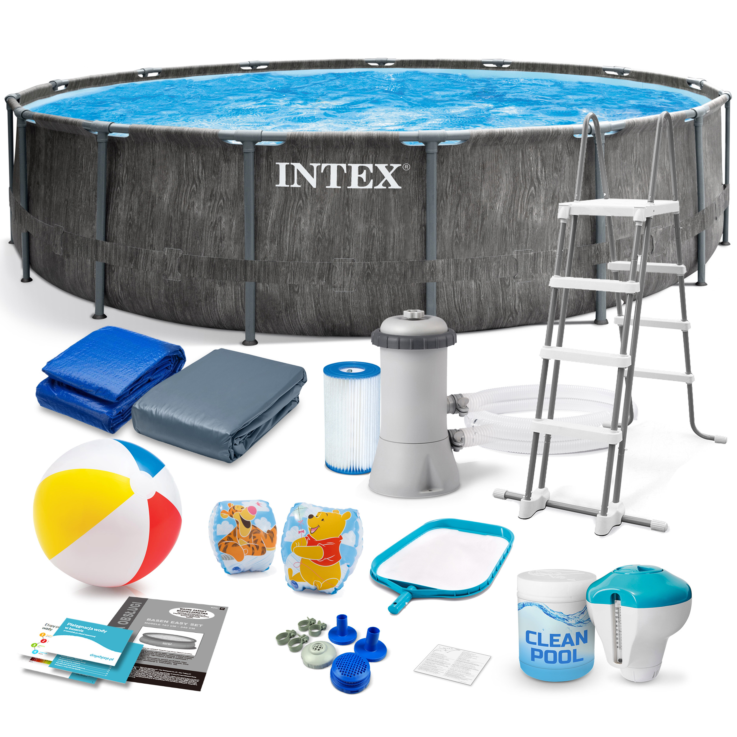 Basen ogrodowy stelażowy 457x122cm Intex zestaw 18w1