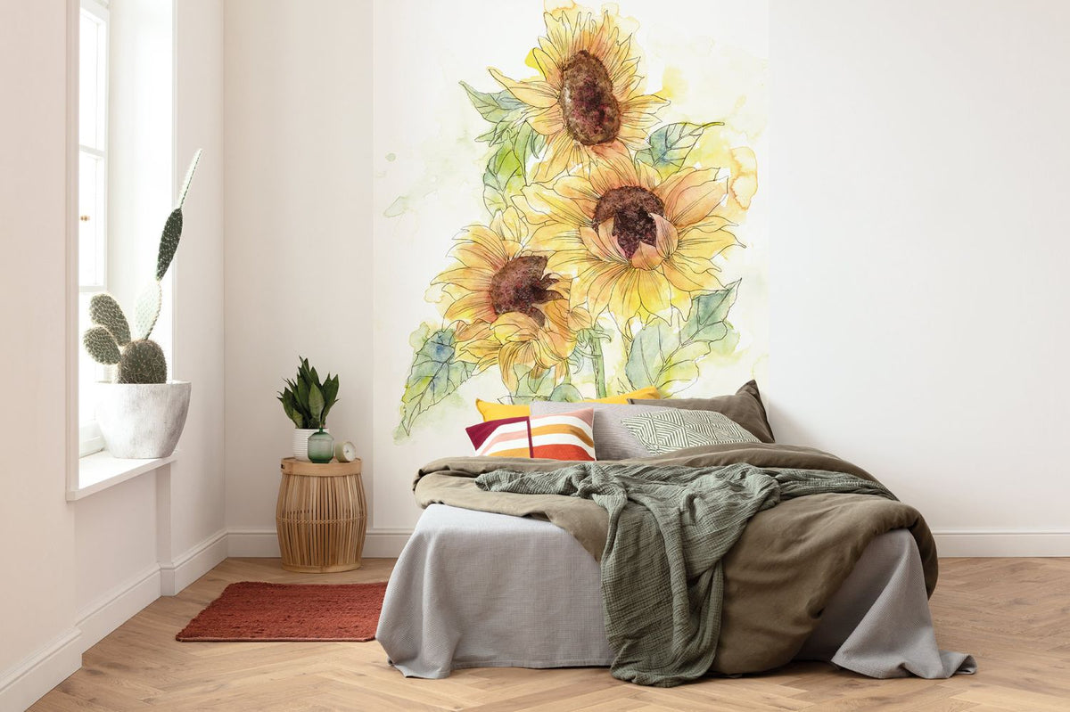 Komar fotobehang zonnebloem geel en groen - 200 x 250 cm - 611616