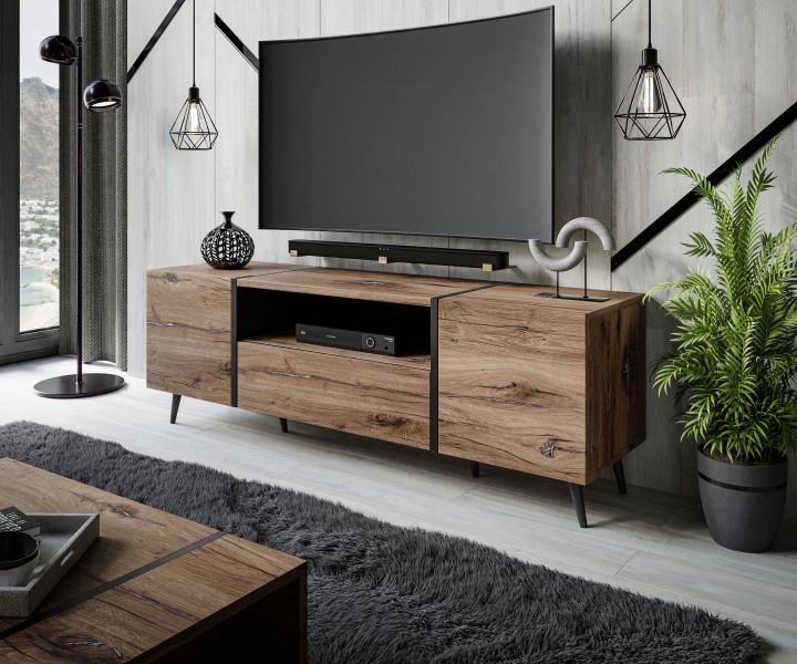 Szafka RTV ONYX LOFT na nóżkach push