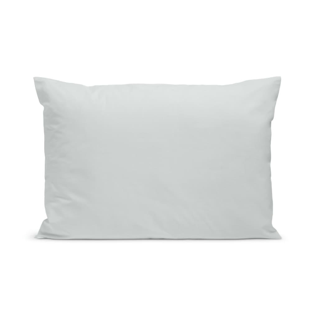 - Taie d'oreiller unie en percale de coton gris clair 50x75cm