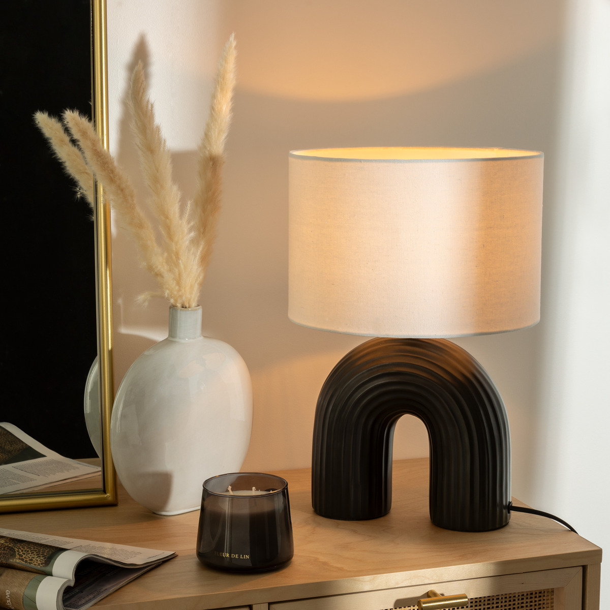 Lamp "Eidel", ceramic Black, 40.5 cm