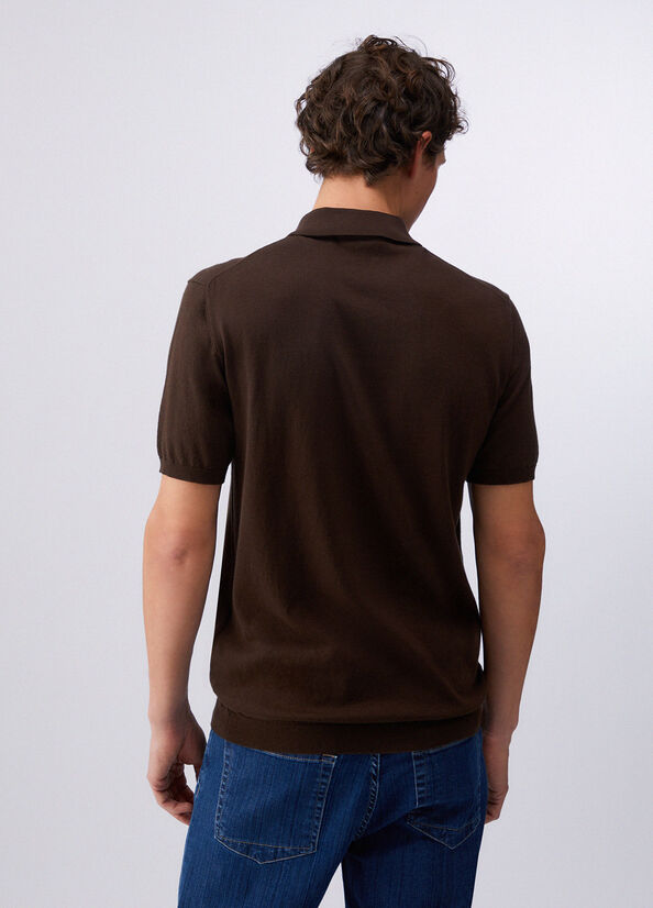 Polo in maglia misto seta