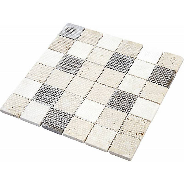Mosaïque Travertin - Mix Gris - 4.8 x 4.8 cm