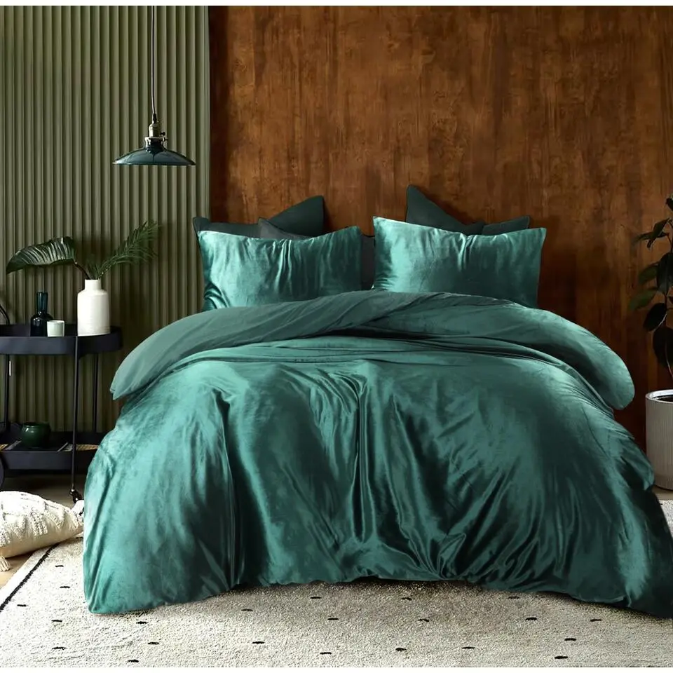 Papillon dekbedovertrek Uni Velvet - 200x200/220 cm - Groen