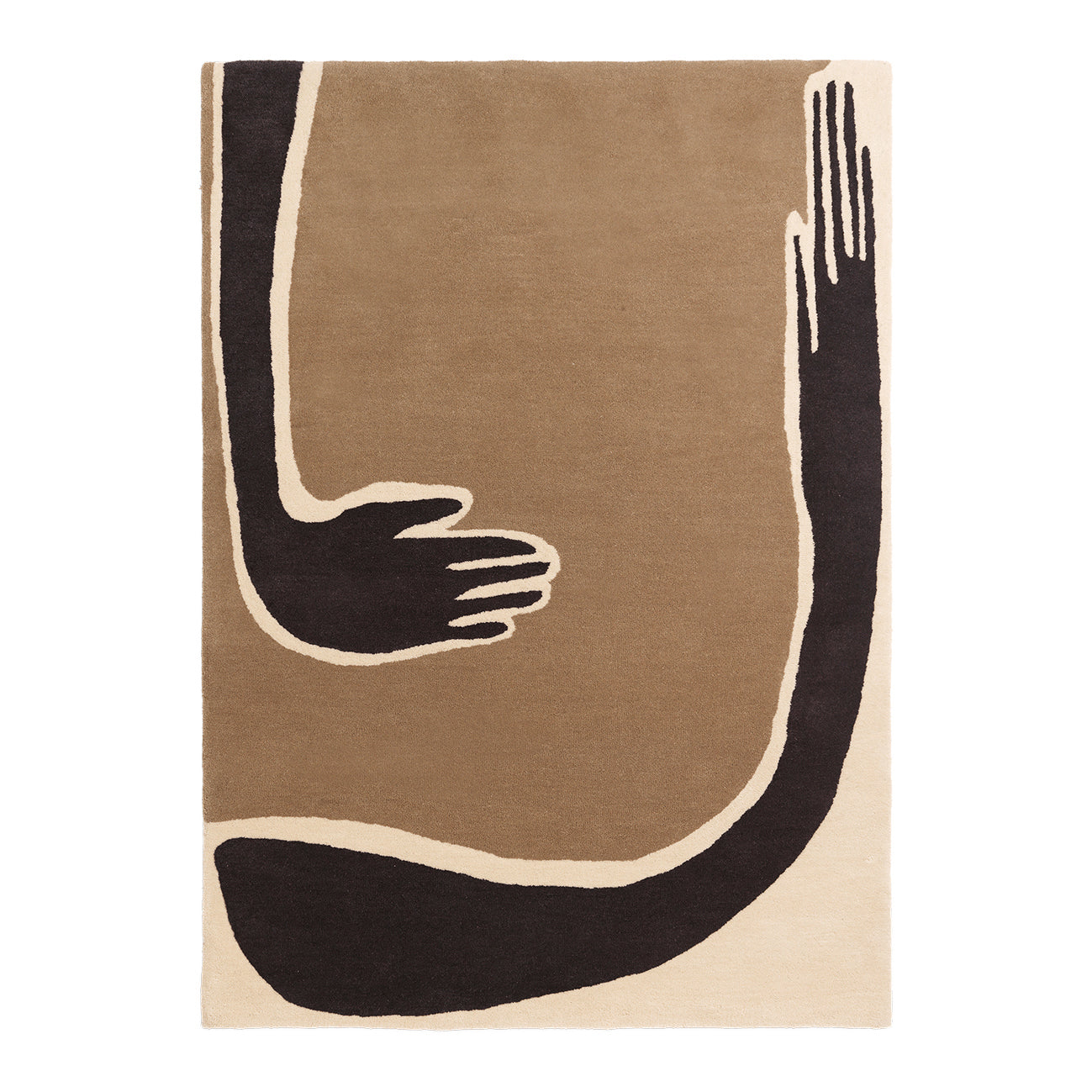 Ferm Living Pose Vloerkleed 140 x 200 cm - Dark Coffee / Off-White