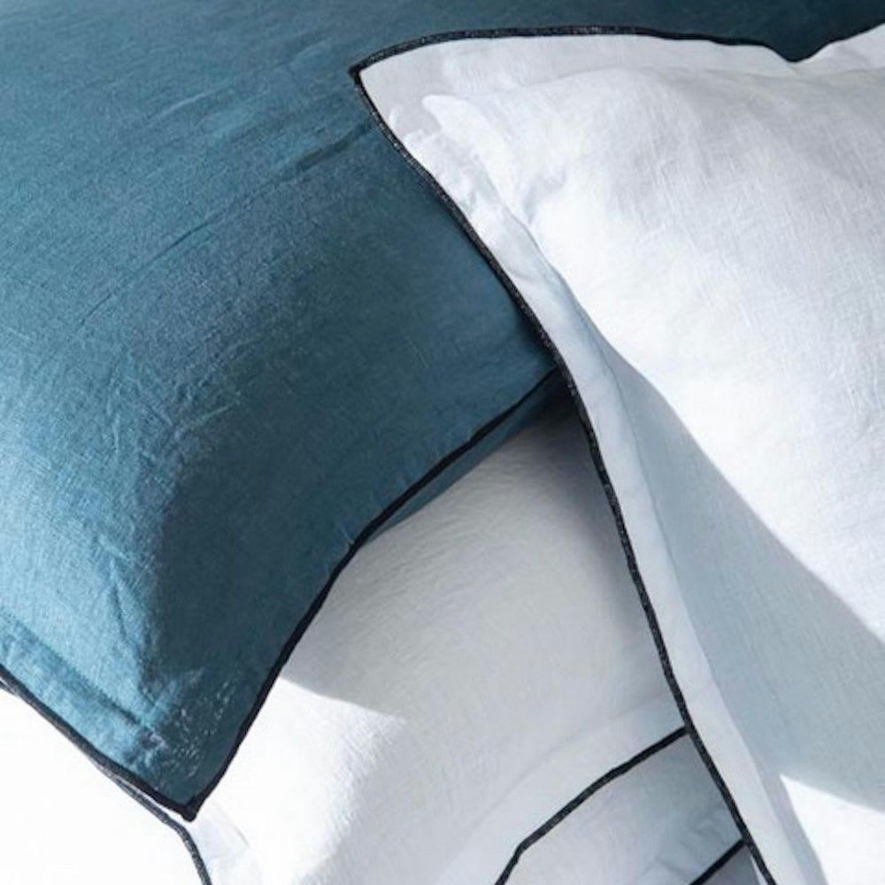 - Taie d'oreiller lin lavé rose 50x70 cm