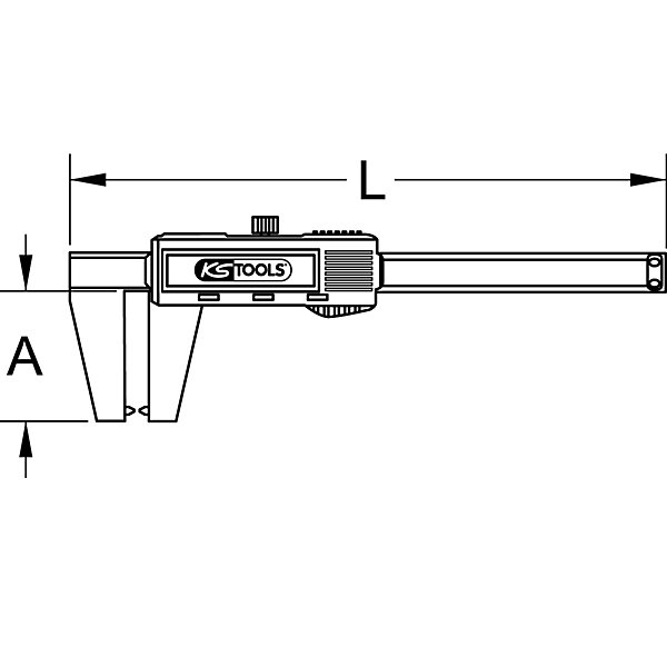 KS Tools - 300.0540 - Calibre à coulisse en inox digital pour disques de frein, 0-60 mm
