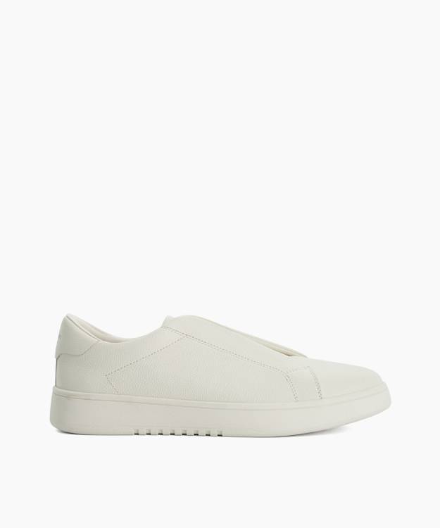 Troys White - Troys Lace-less Cupsole Trainers