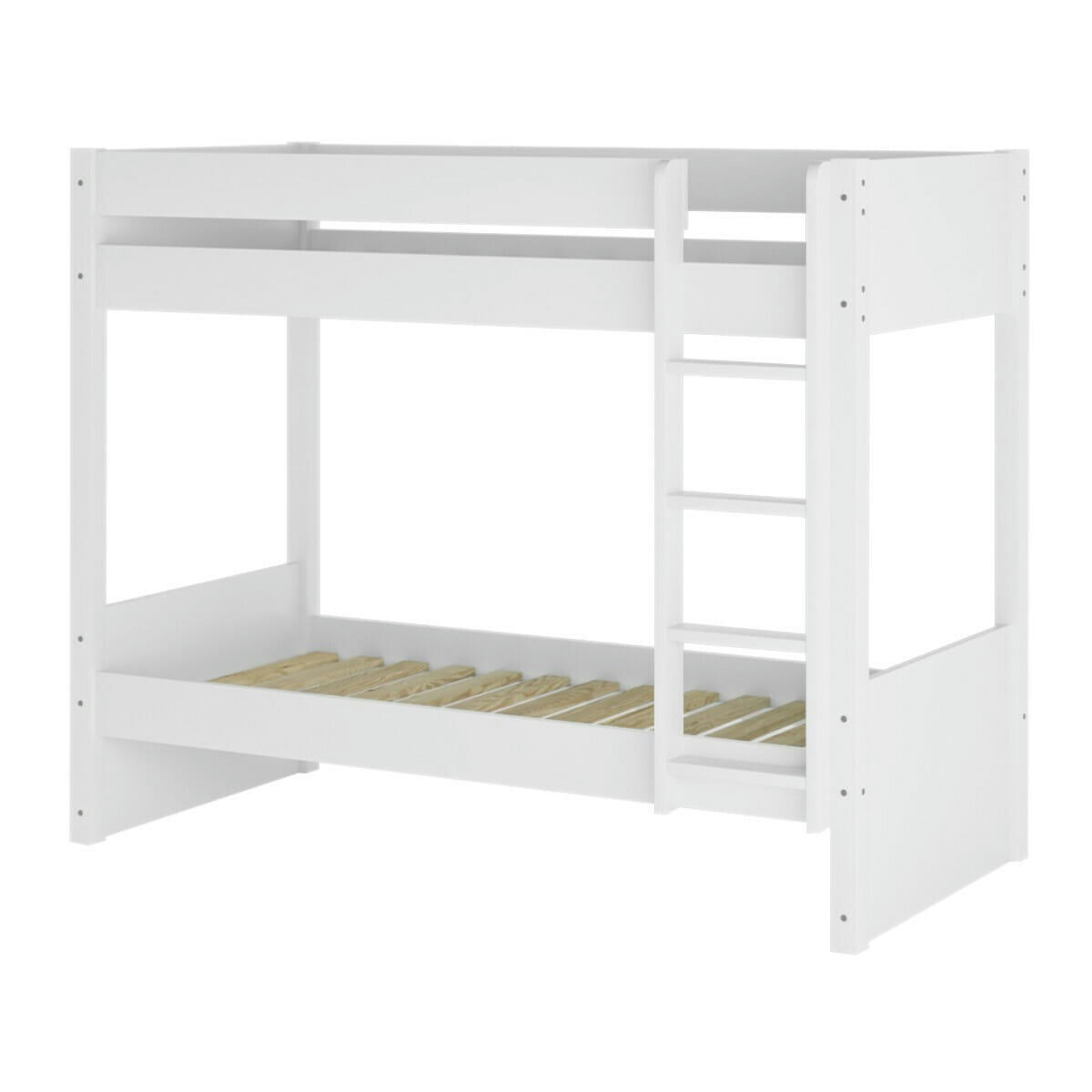 LUCIA - Lit superposé avec matelas 90x200 cm bois massif blanc