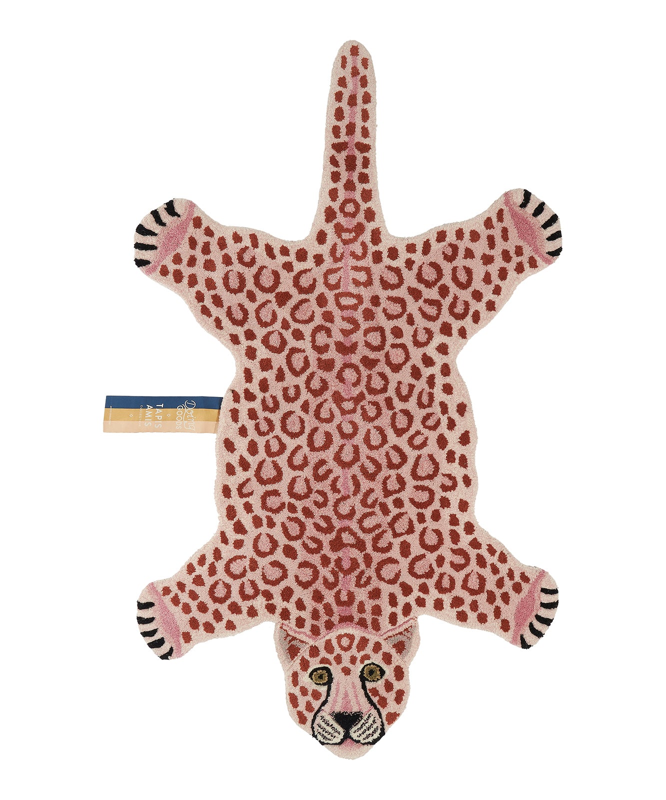 Doing Goods Pink Luipaard Vloerkleed - Groot 150 x 88 x 2 cm - 100% wol