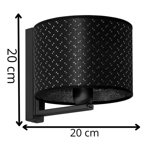 Kinkiet czarno-srebrny PRIAS 1xE27x60W wym:20x20x22cm IP20 Lampex