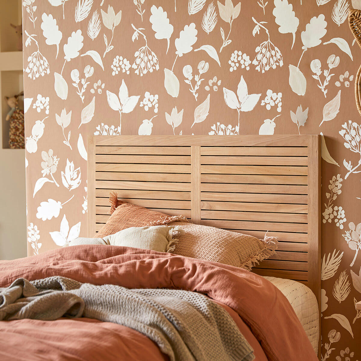 SUZETTE - Tête de lit enfant en teck massif 95 cm