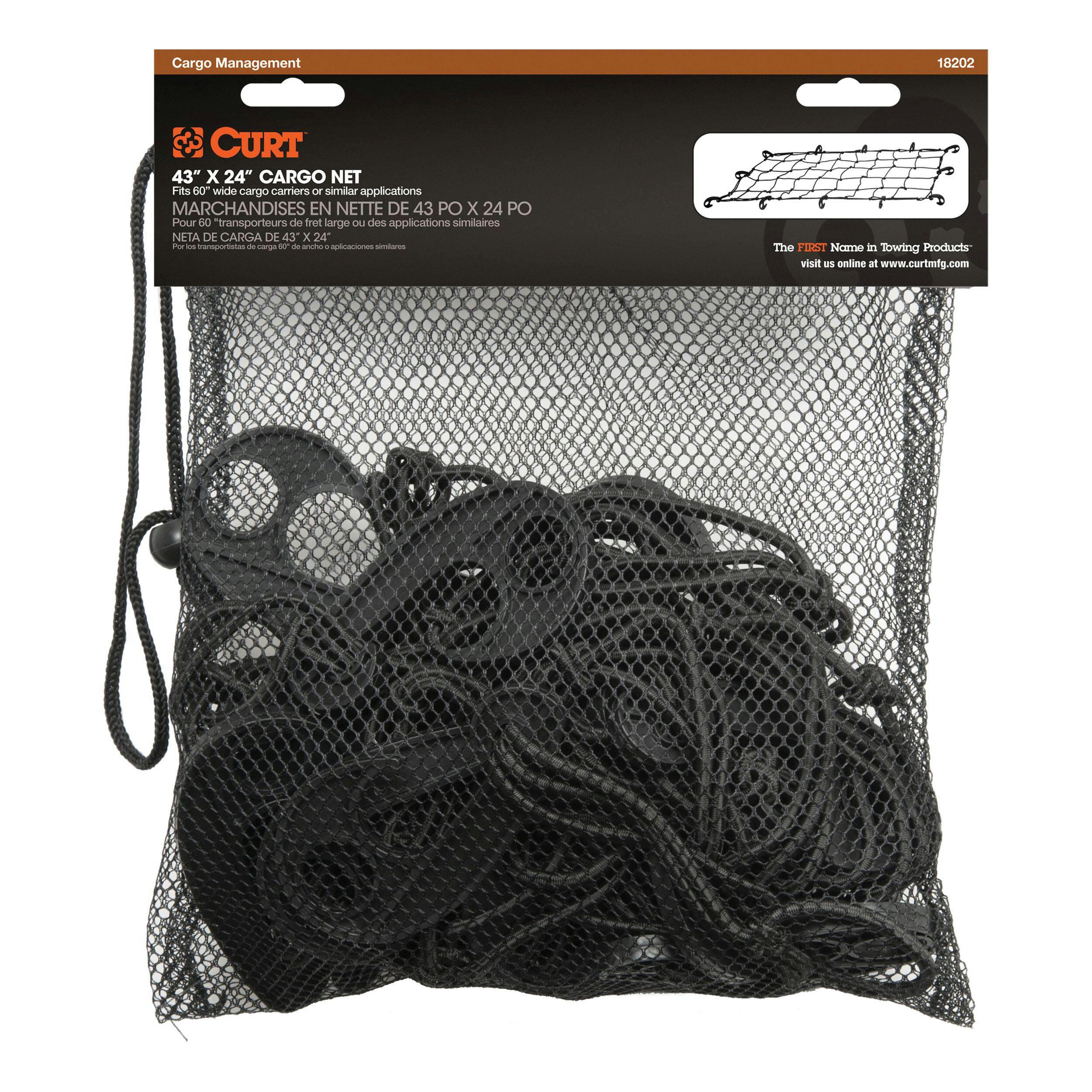 CURT Elastic Cargo Net For Hitch Carrier, Black
