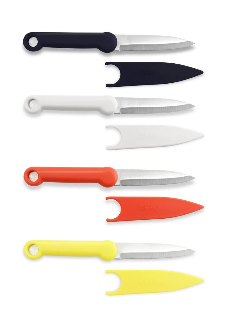MASTER Chef Stainless Steel Paring Knife Set with Sheaths, Dishwasher Safe, 4-pc