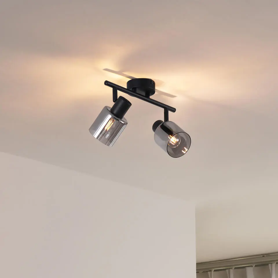 Qazqa spot cilin zwart e14