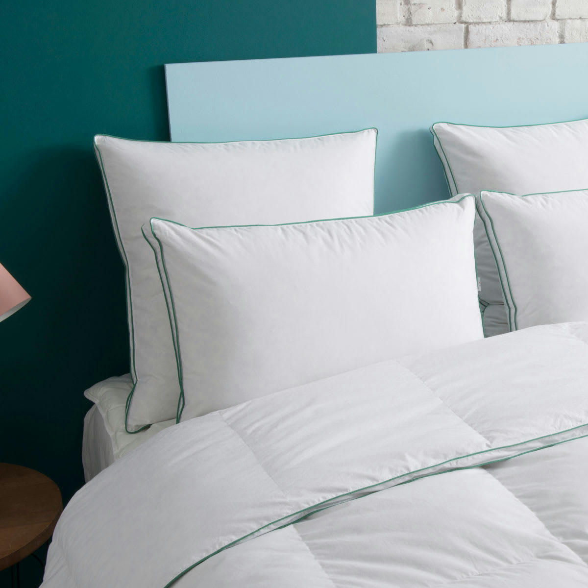 ALFRED - Oreiller MEDIUM 50% duvet - Coton Bio  50x75 cm - Wake Me Green