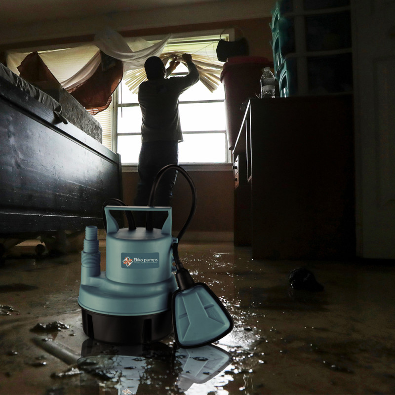 Pompe vide-cave pour eau claire avec flotteur 200 W EKKOPUMPS