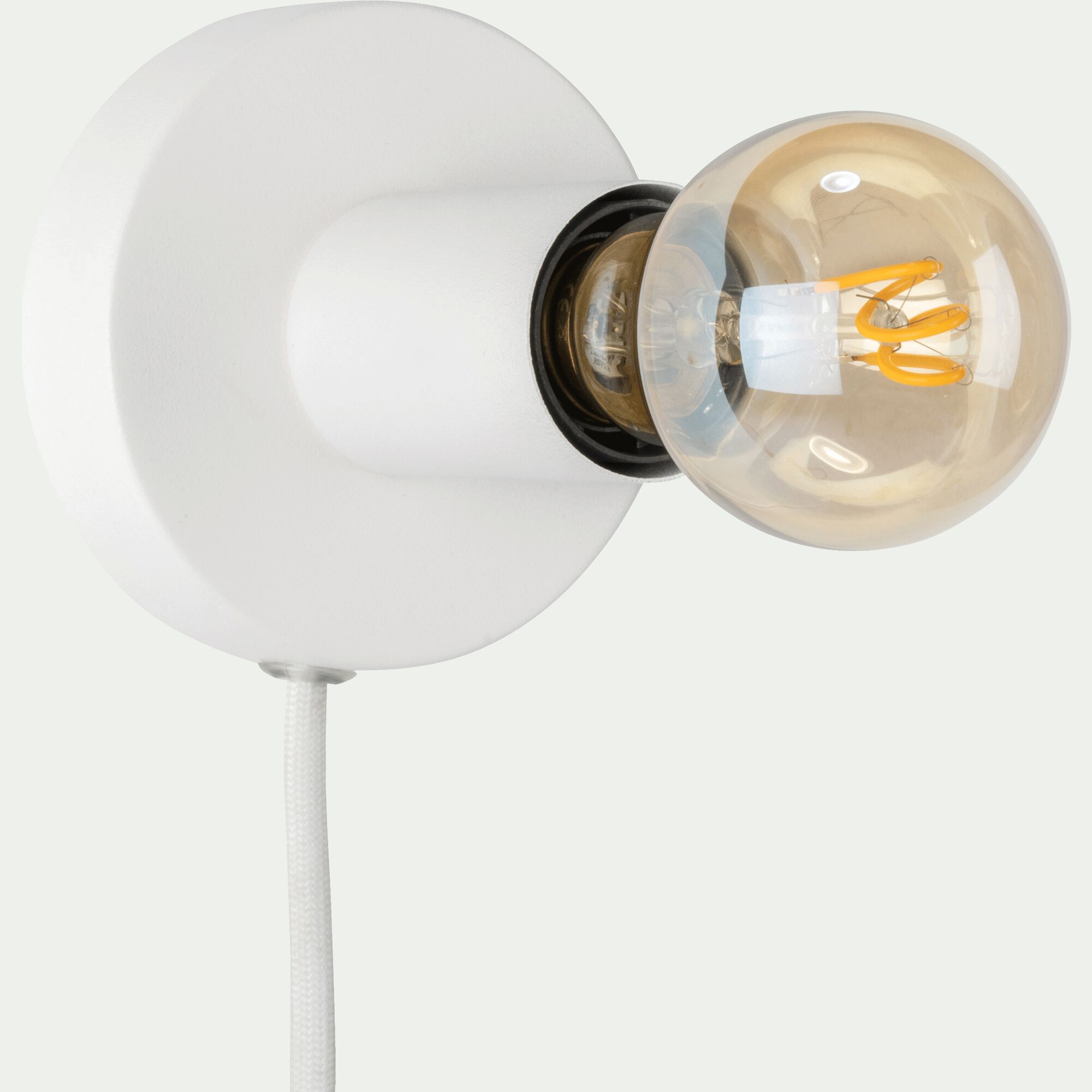 ODERA - Lampe applique en métal blanc D10xH9cm