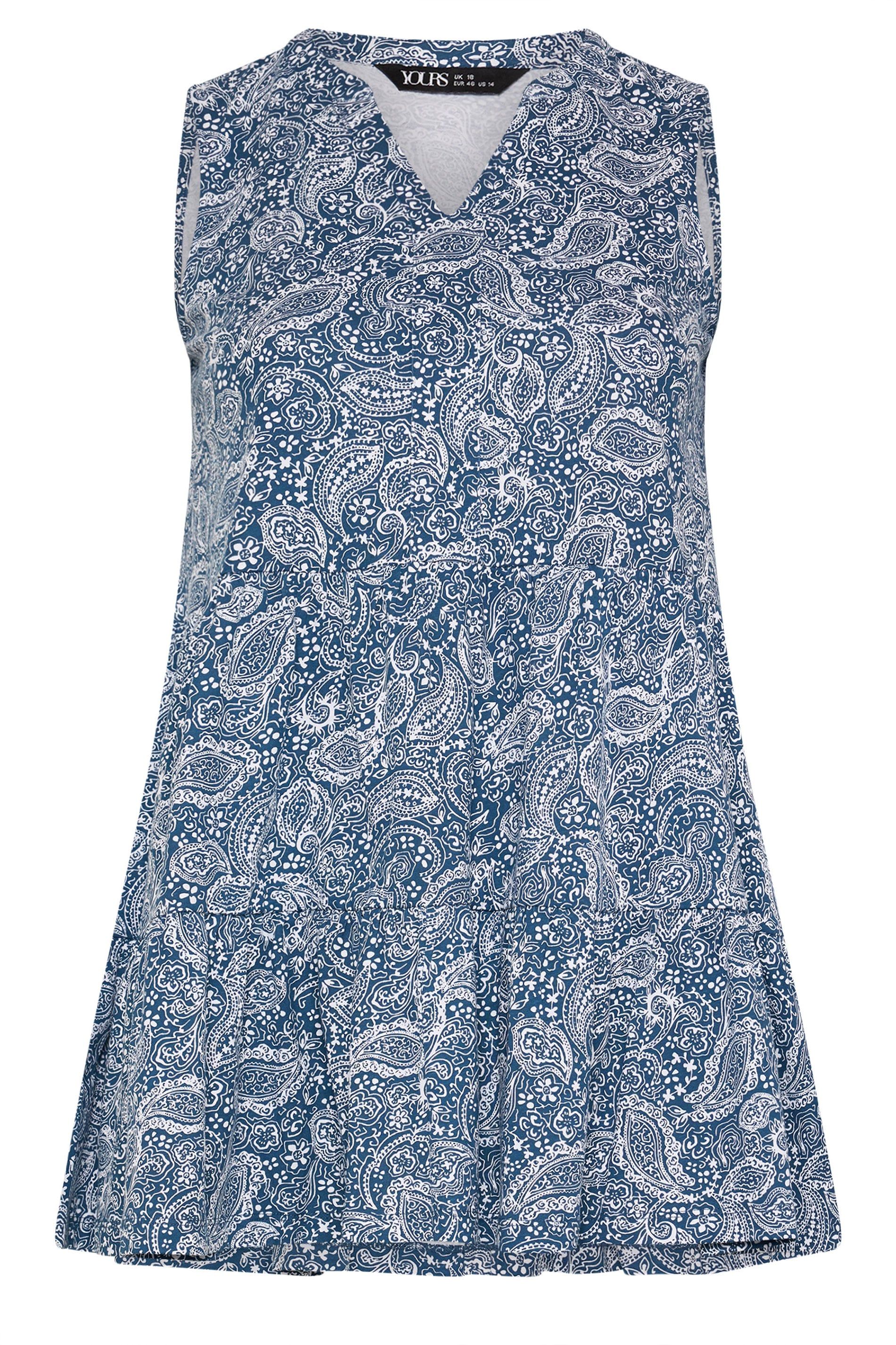 Yours Paisley Notch Neck Vest Top
