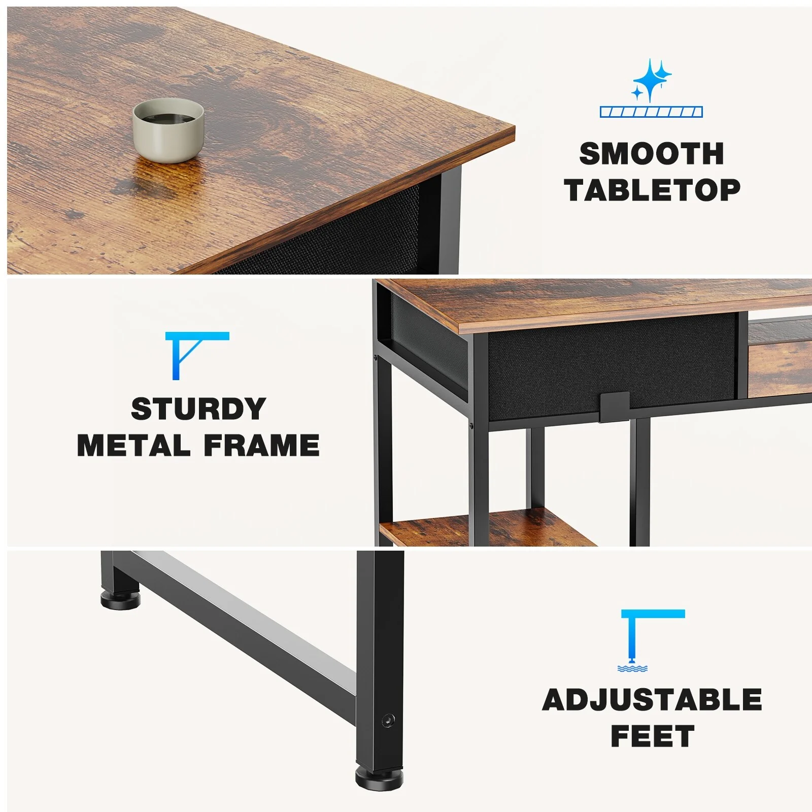 Computer Desk 48 Inch Home Office Bedroom Writing Study PC Table