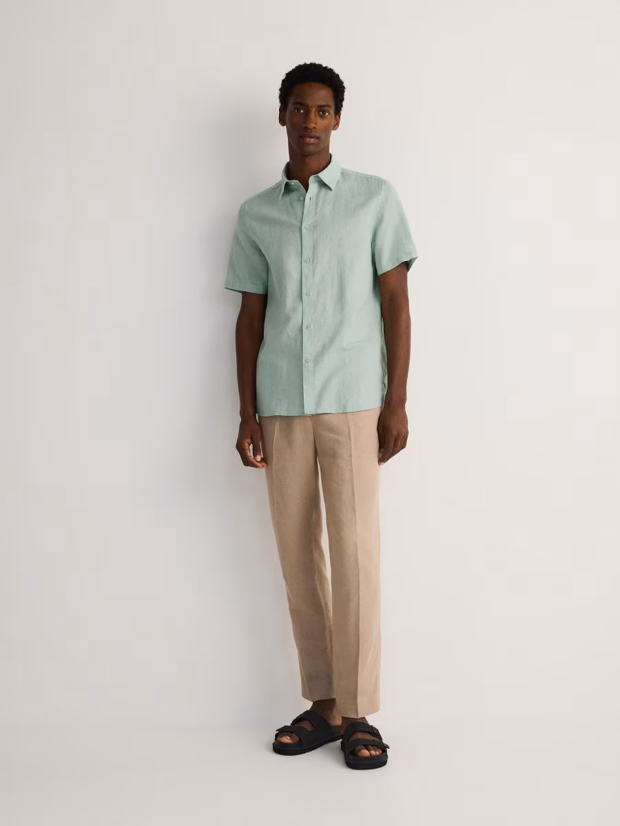 Regular Fit Shirt With Linen Blend
