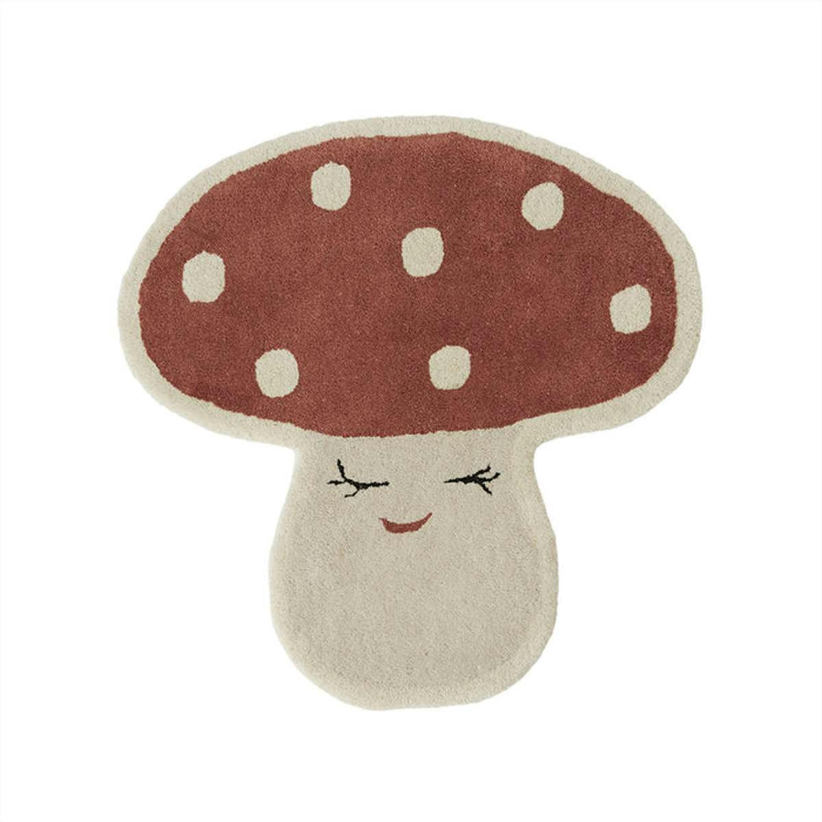 MALLE MUSHROOM - Tapis 80% laine 20% coton 75x77cm