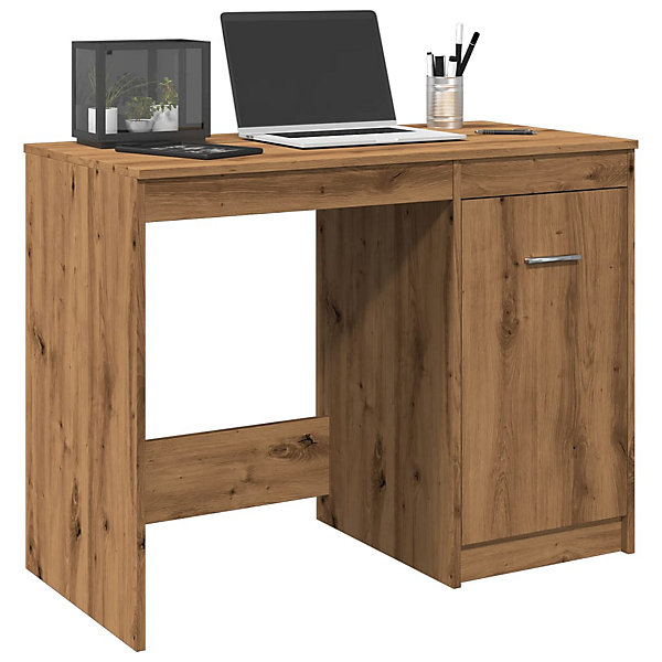 Bureau chêne artisanal 100x50x76 cm bois d'ingénierie vidaXL