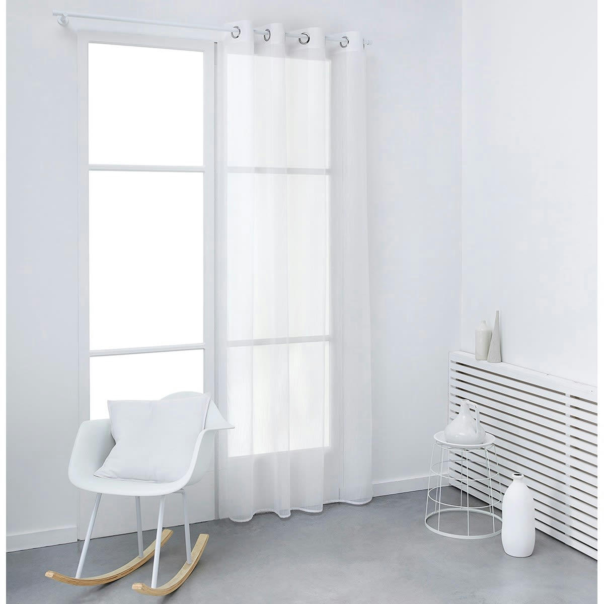 - Voilage en Polyester Blanc 135x240 cm