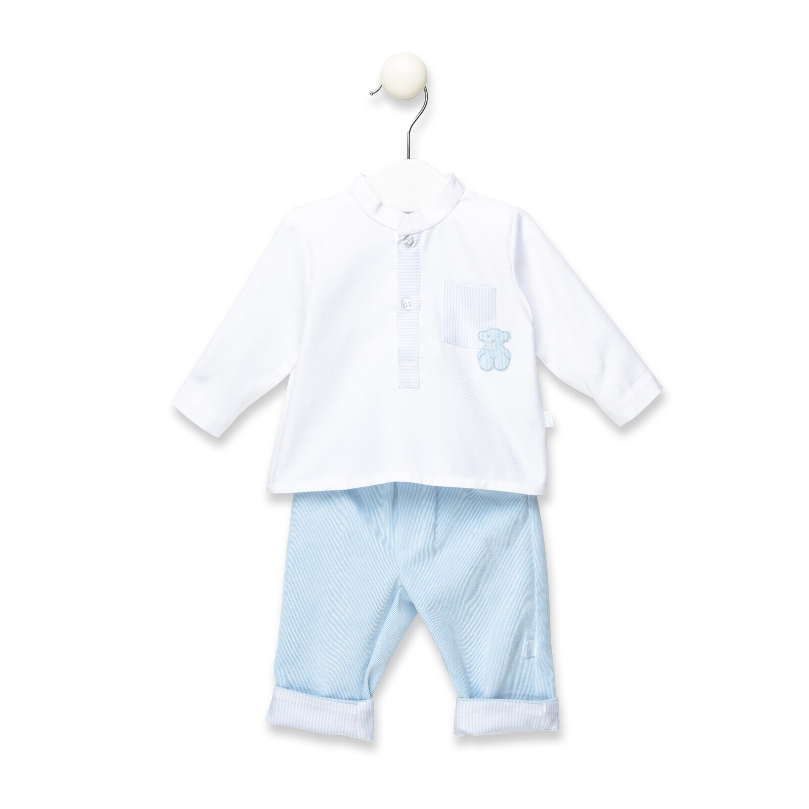 Conjunto camisa y pantalón Cord Blanco Azul cel