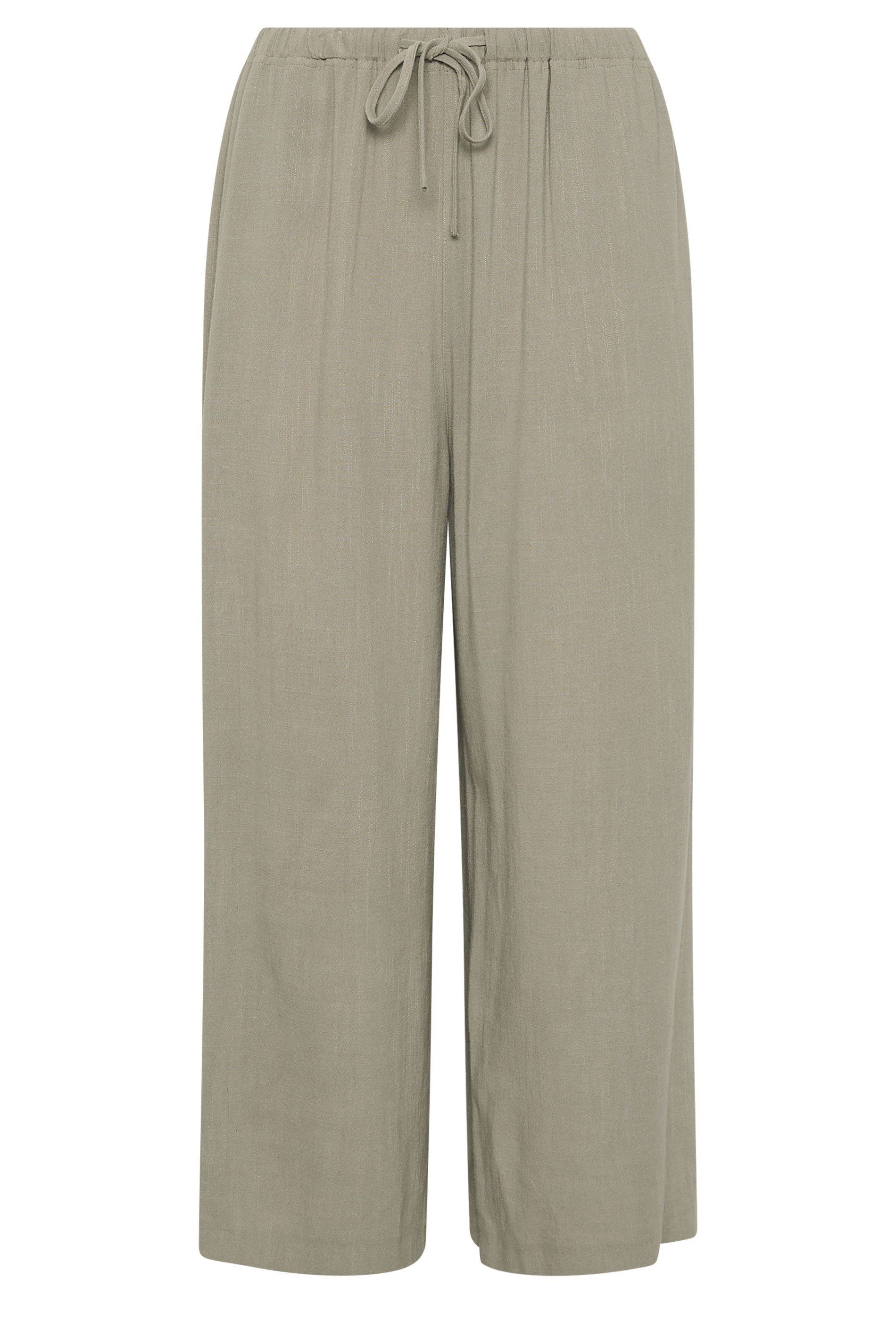 Long Tall Sally Tall Linen Tie Waist Cropped Trousers