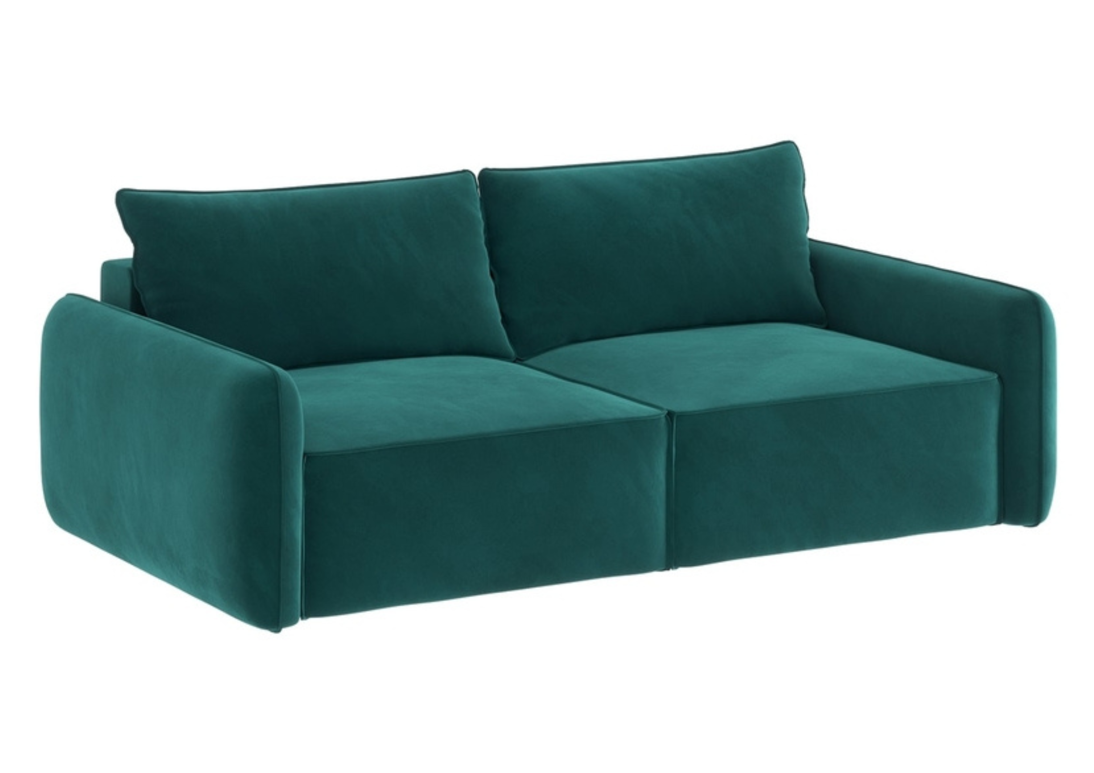 Sofa Rozkładana Trzyosobowa Pojemnik VINCI SMALL Zielona z Funkcją Spania