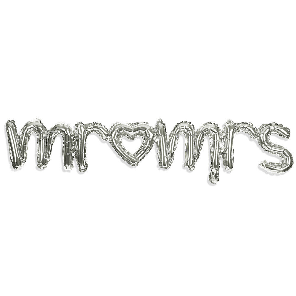 Ballon alu Mr Mrs argenté et rose gold L120cm