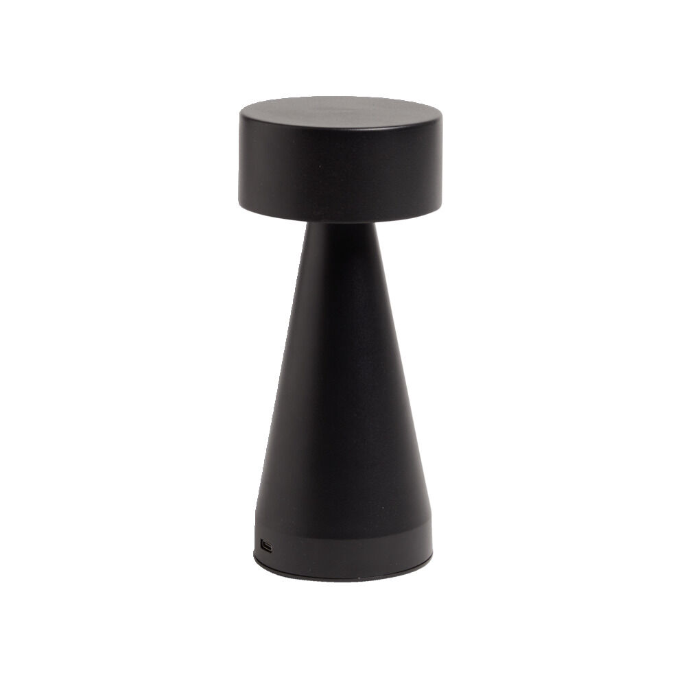 Lampe de table Squari USB tactile noire Ø9,5xH22,5cm
