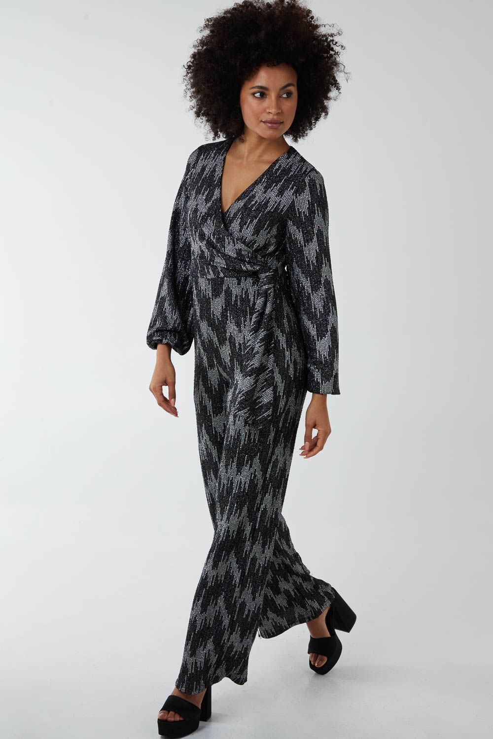 Blue Vanilla Wrap Tie Jumpsuit