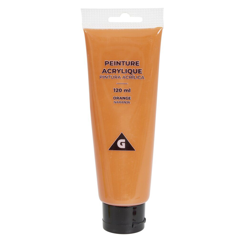 Tube peinture acrylique 120ml orange