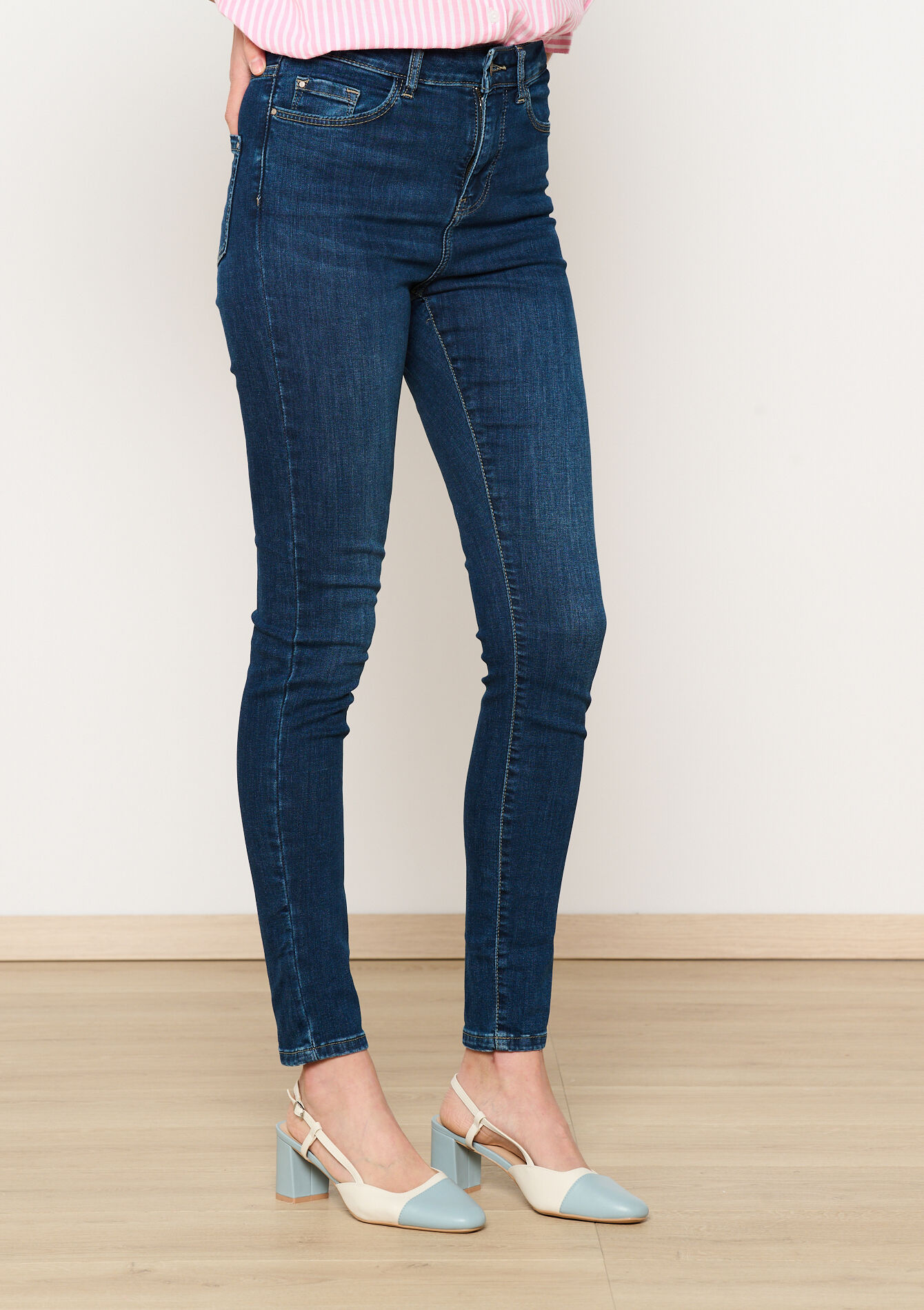 Skinny jeans met hoge taille