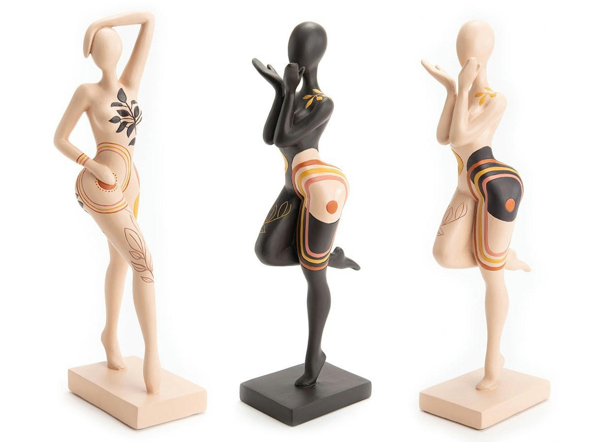 - Statue femme Almeria crème en résine  beige