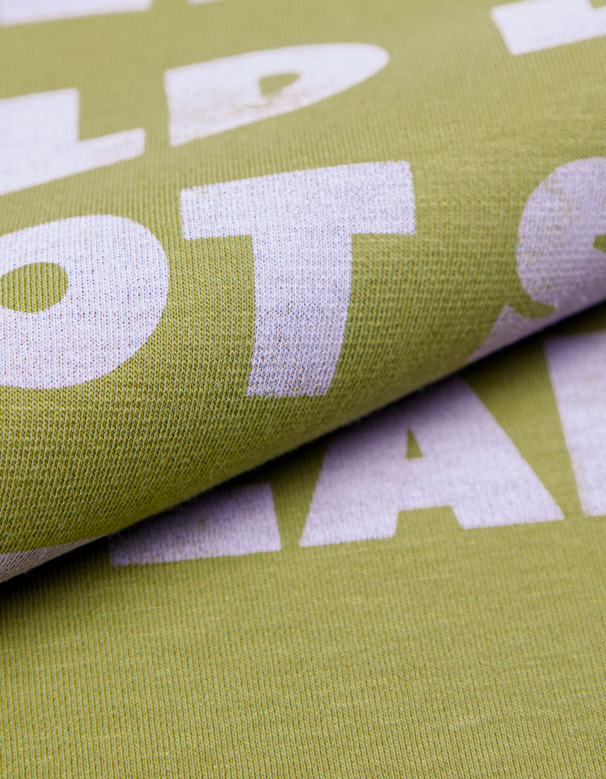 Tee-shirt manches courtes vert à message Femme