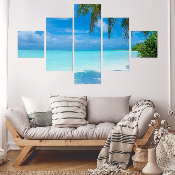 Obraz 5 Częściowy PLAŻA Ocean Krajobraz 3D 150x90cm