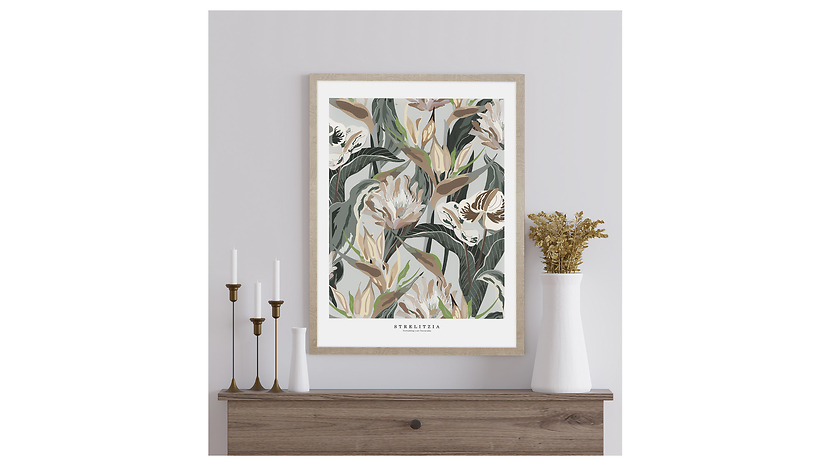Obraz w ramie Retro Strelizia 53x73 cm