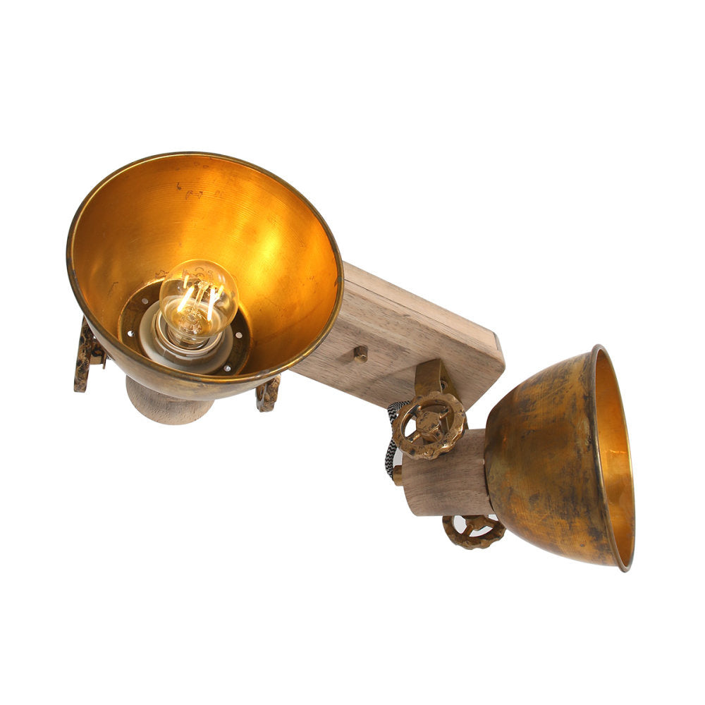 Mexlite spot gearwood - 2 lichts - 32x 17 cm - brons