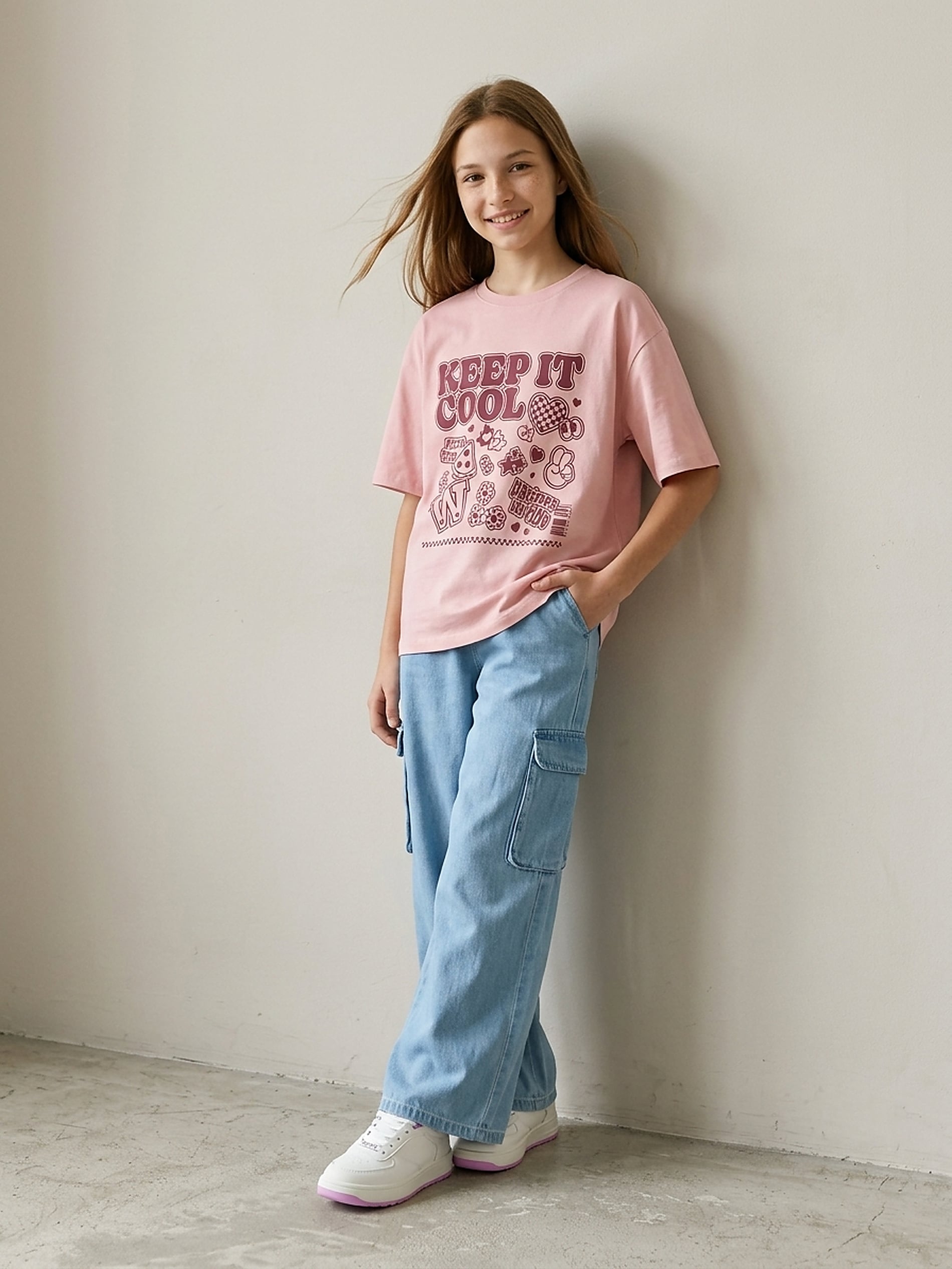 Jeansy wide leg cargo z lyocellu