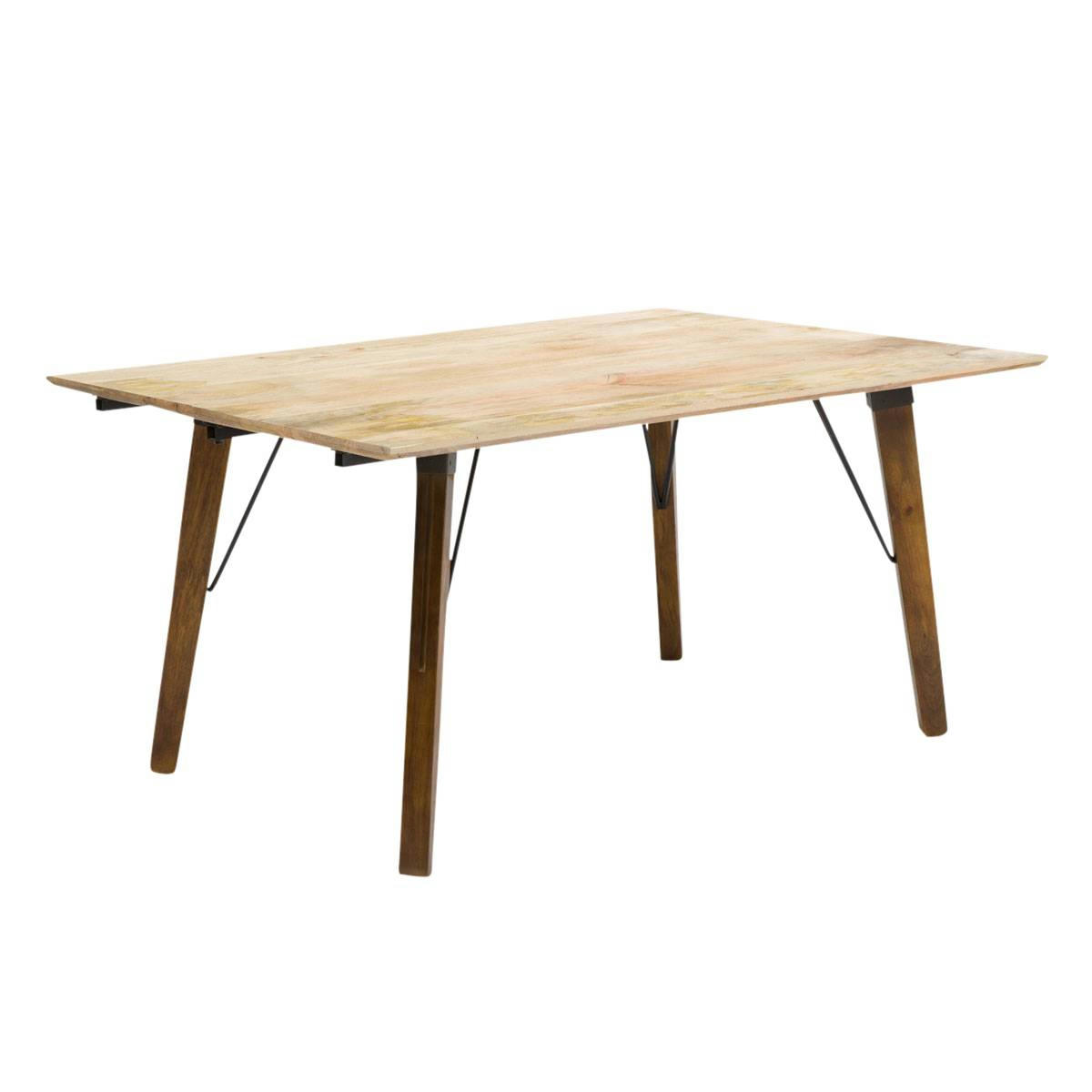 MIM - Table à manger en bois marron 160 cm