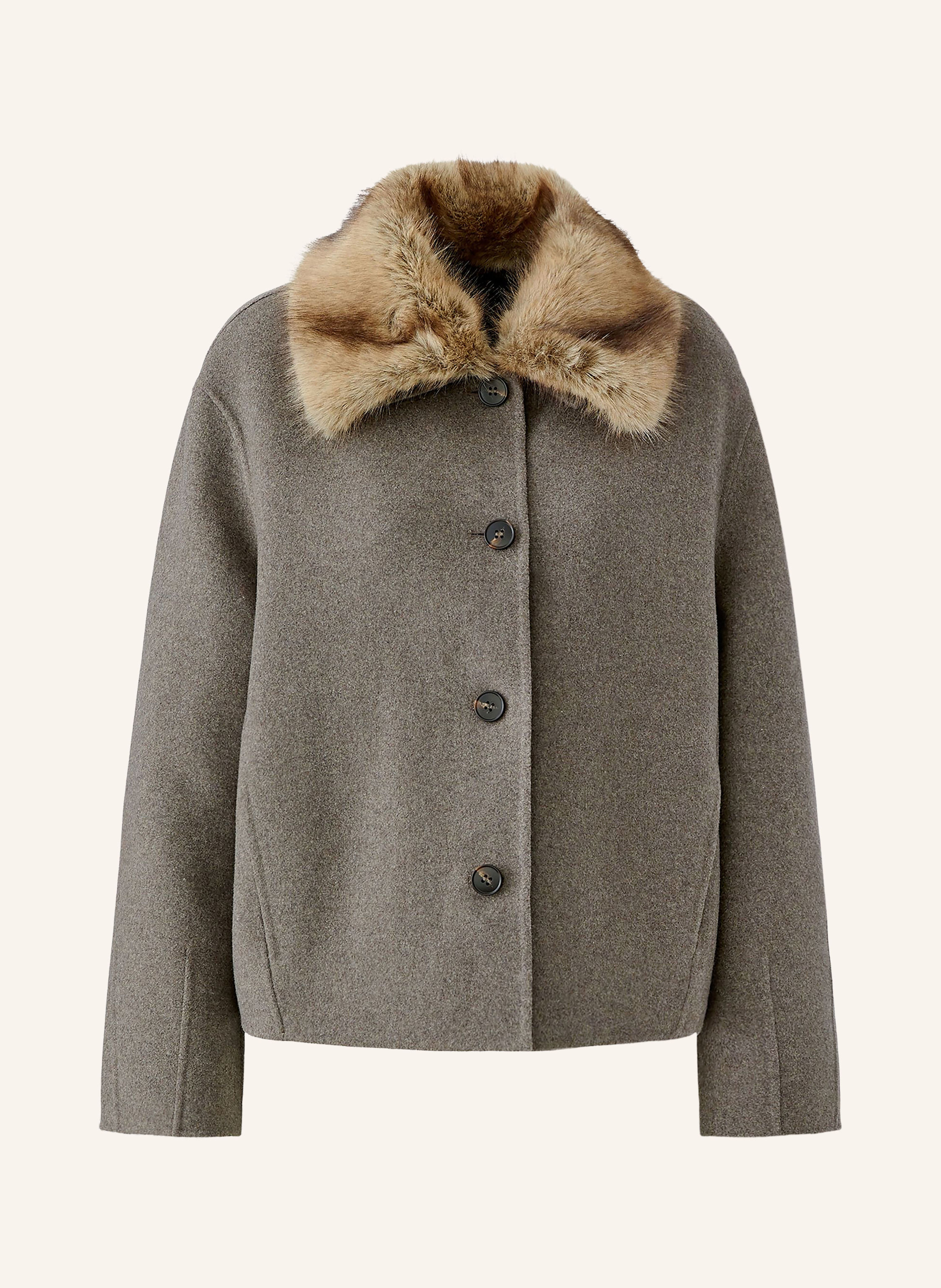 Oui Jacke mit abnehmbarem Kunstfell-Kragen