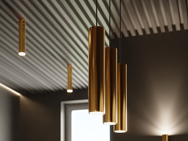 Lampa wisząca Lagos stalowa złota